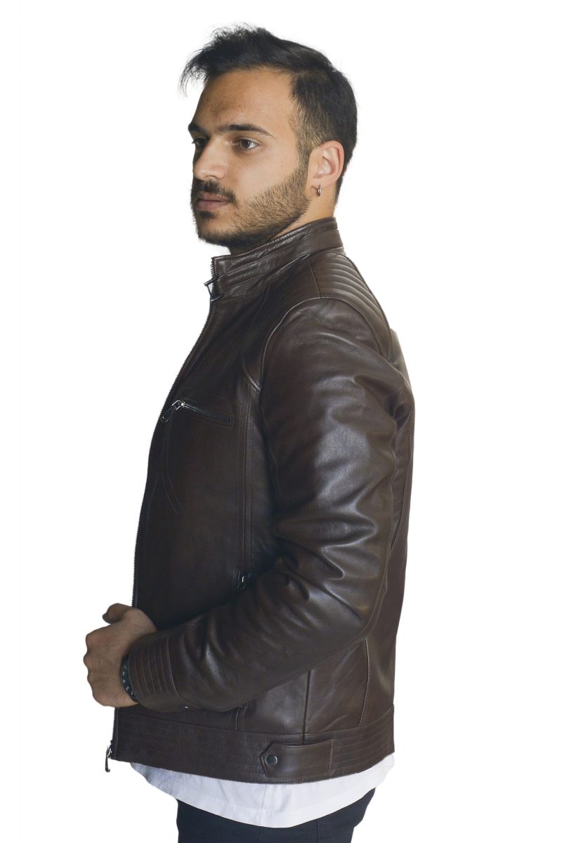 derimosa ares erkek deri mont kahverengi ucuz