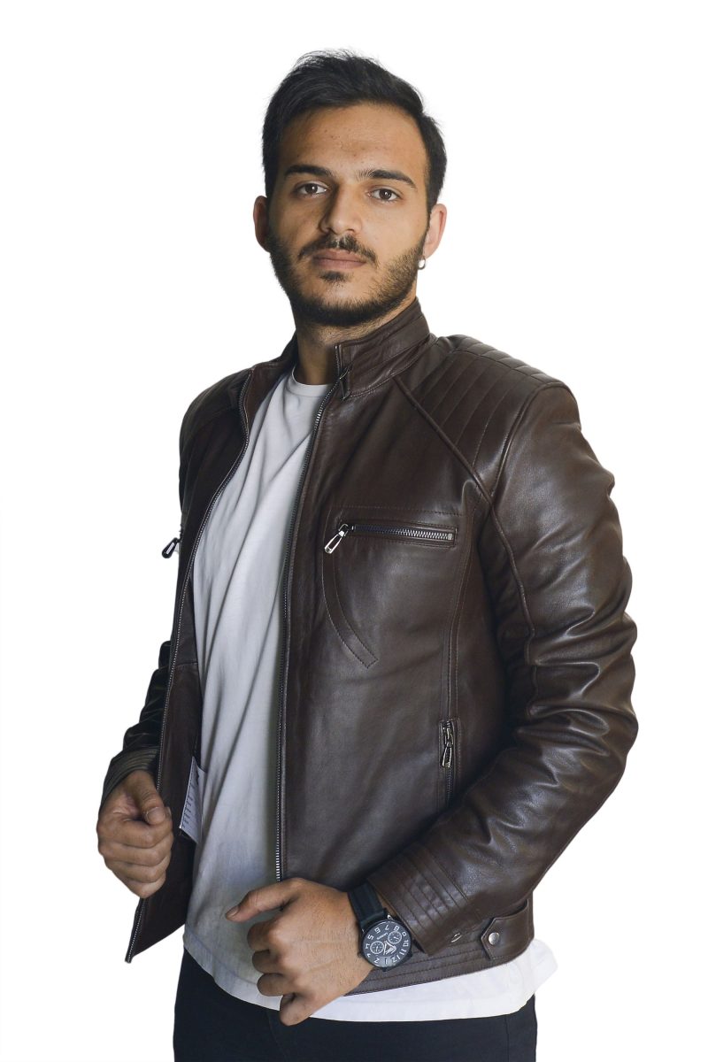 derimosa ares erkek deri mont kahverengi uygun