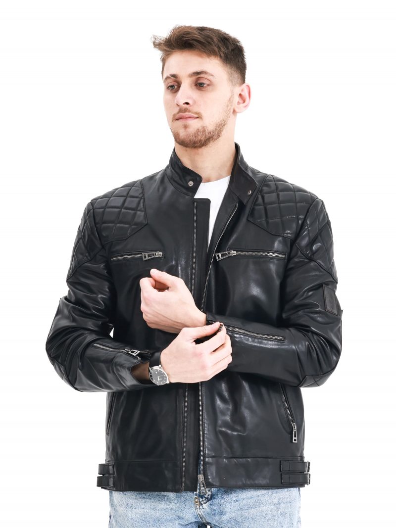 derimosa erkek siyah cody deri mont