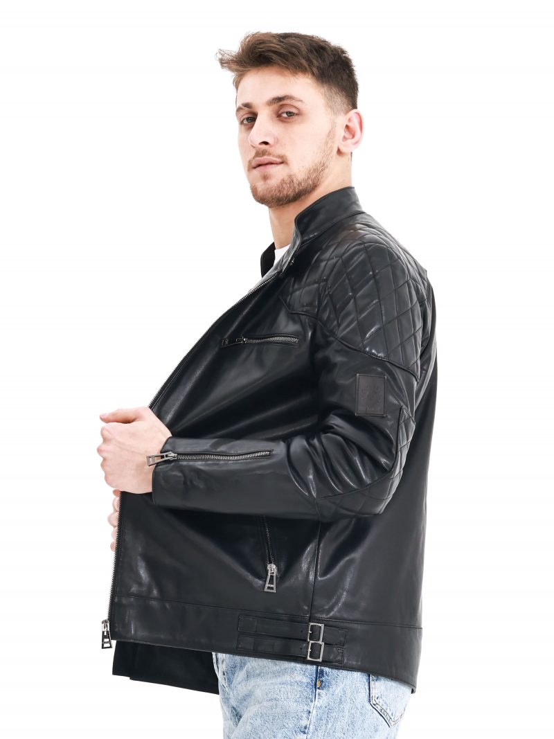 derimosa erkek siyah cody deri mont gercek